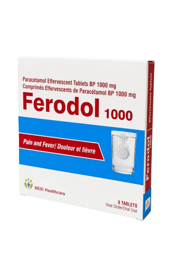 Ferodol 1000 — Paracetamol Effervescent Tablets BP 1000mg — 8 tablets